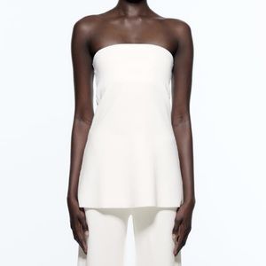 Zara strapless long white top, never worn!!